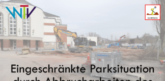 Eingeschränkte Parksituation durch Abbrucharbeiten des Tennisplatzes