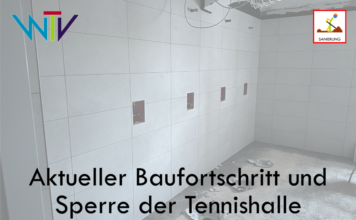 Aktueller Baufortschritt und Sperre der Tennishalle